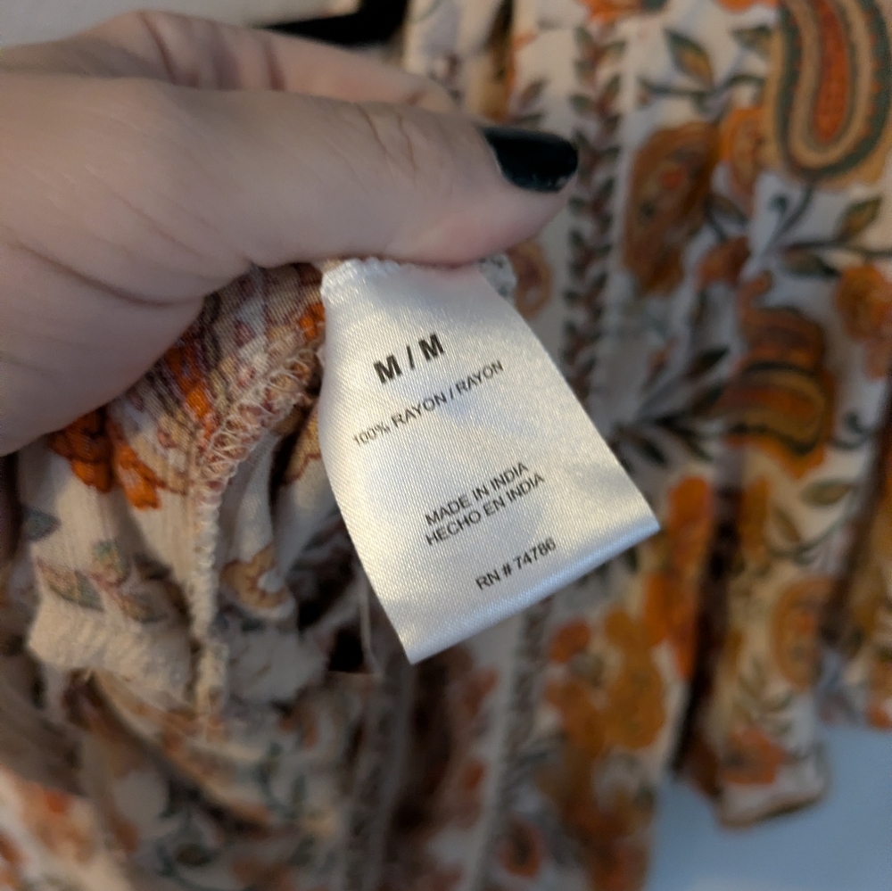 Bila Bohemian 77 Mini Dress Paisley Size Medium - Picture 6 of 6